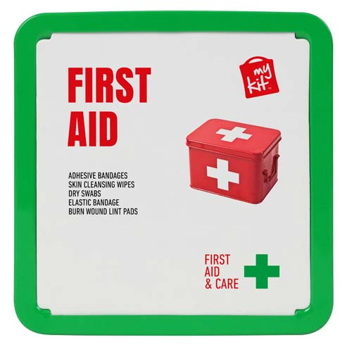 Kit de premiers secours promotionnel en métal Mykit Vert 
